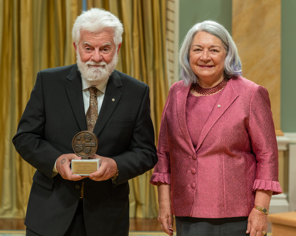 Terry Mosher with Her Excellency the Right Honourable Mary Simon