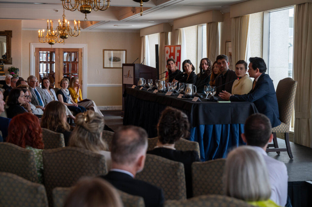 From Left to Right: Madeleine Blais-Morin, Brigitte Noël, Emma McIntosh, Sheila Wang, Gaétan Pouliot, Angela Pacienza, and Ian Young